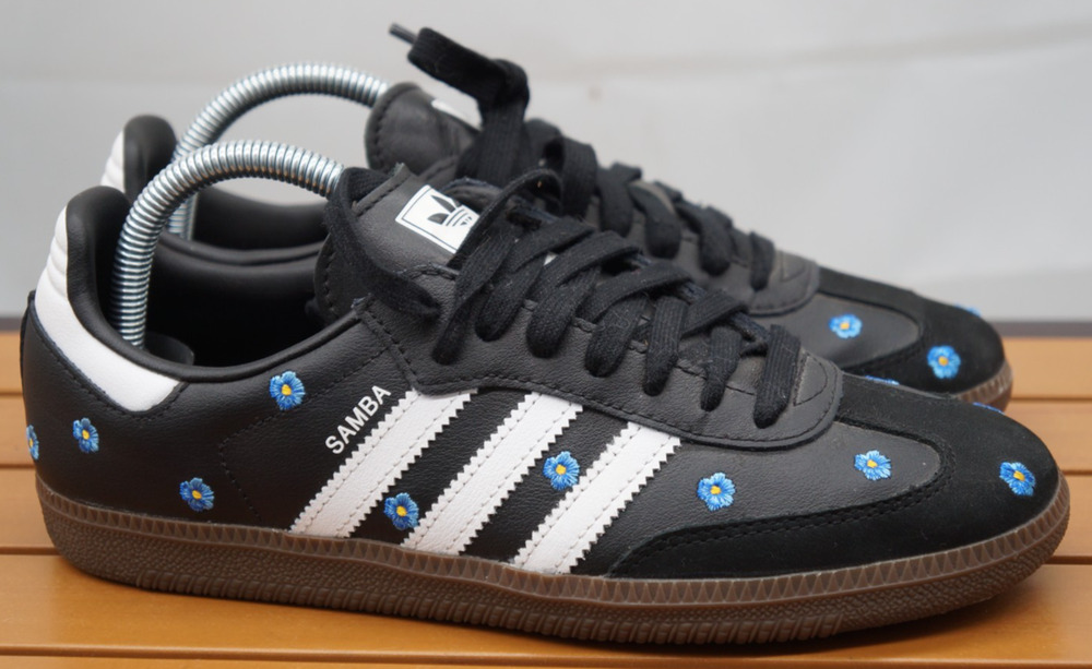 adidas Samba OG Black Floral Embroidery Women's Size 7.5 Sneaker IF4397